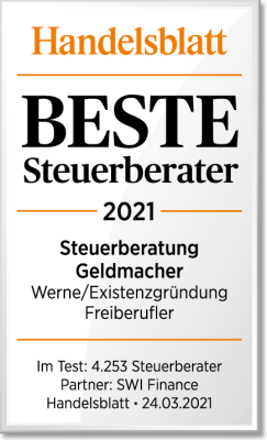 Handelsblatt-Siegel - Beste Steuerberater 2021 - Geldmacher